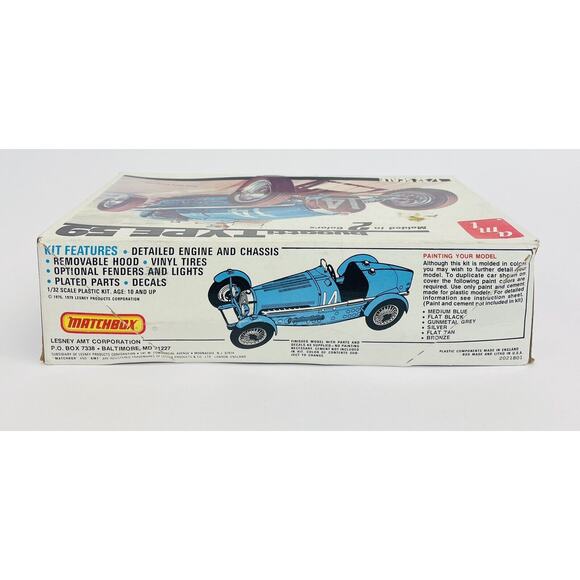 AMT Matchbox Bugatti Type 59 1:32 Plastic Model Kit 2021 New Open Box - Picture 6 of 7